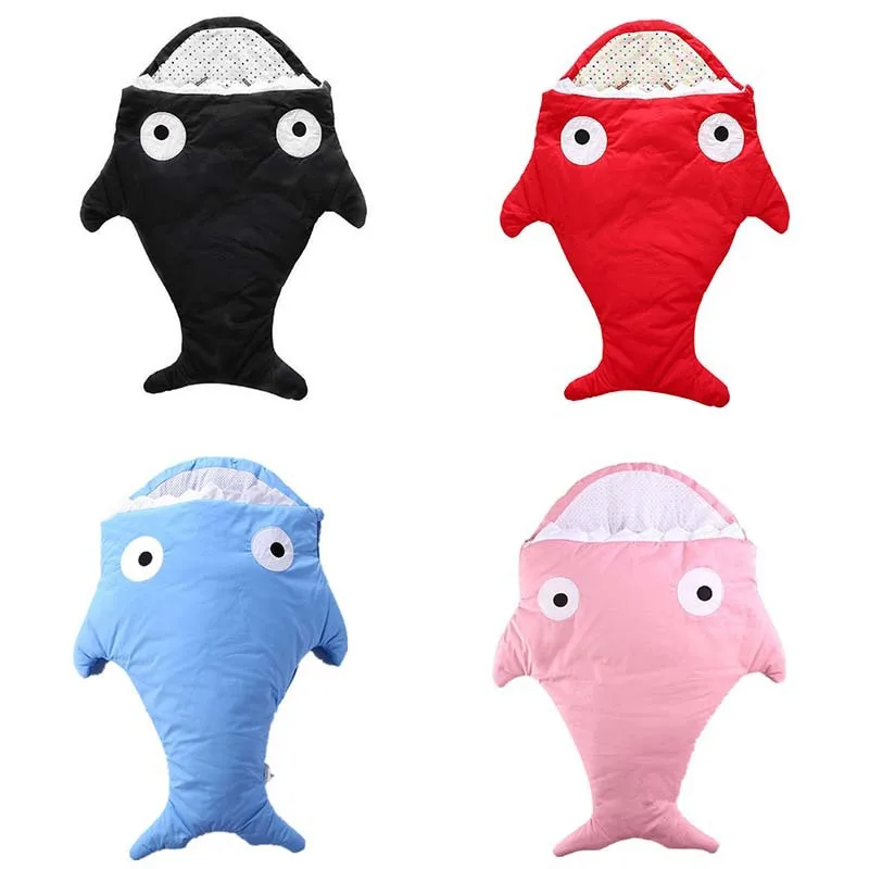 Baby Sleeping Bag Soft Cotton Thick Blanket Winter Sweet Cartoon Shark Babies Newborn Infant Kids Bags Gifts | Мать и ребенок