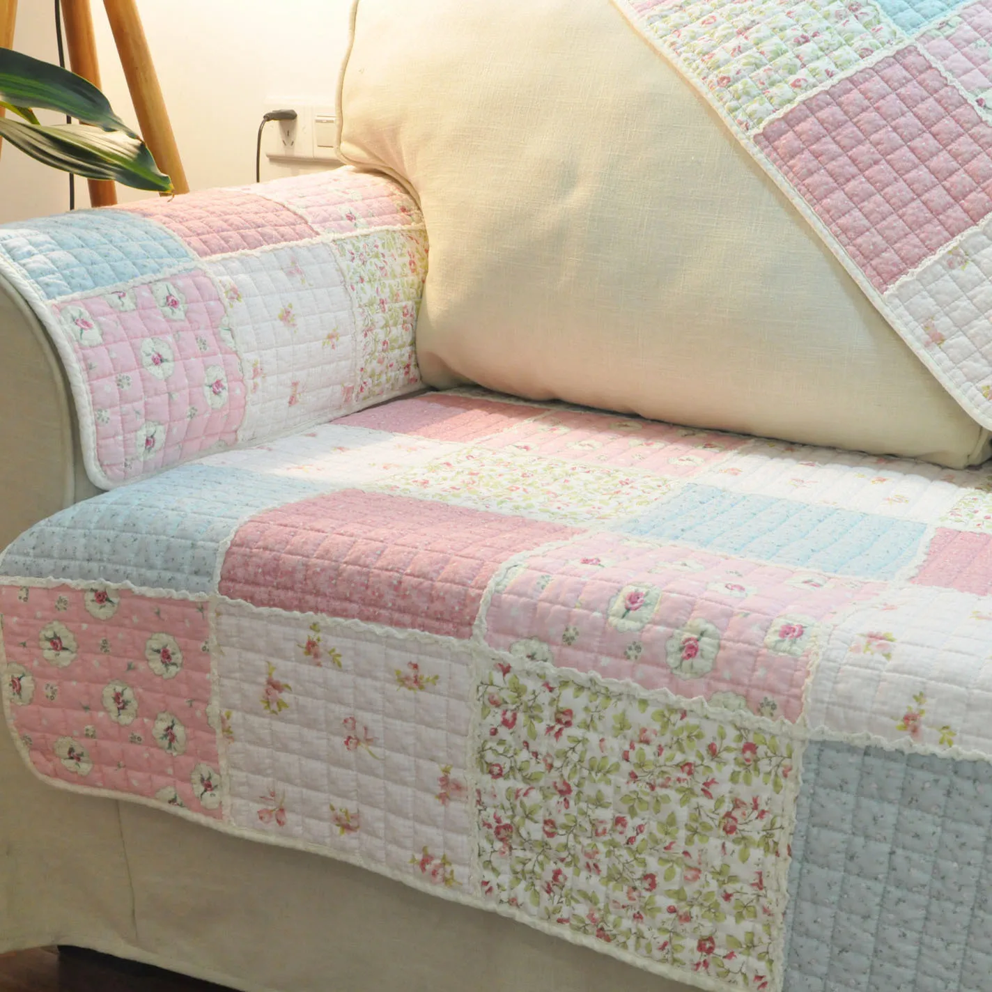 Хлопчатобумажная ткань четыре сезона чехлы для диванов с цветочным принтом в