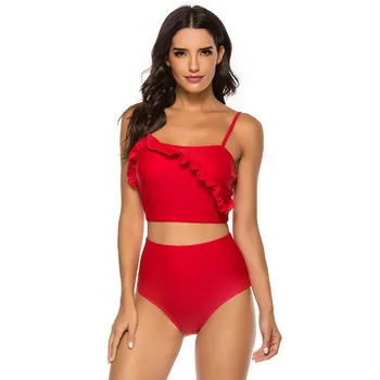 

Ruffle High Waist Bikini 2019 Swimwear Women Swimsuit Push Up Bikinis Women Biquini Print Swimsuit Female Beachwear Bathing Suit