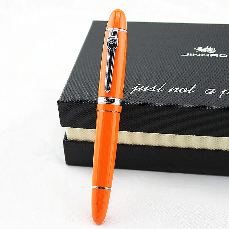 JINHAO 159 металлический Оранжевый Серебряный зажим изогнутое перо каллиграфическая