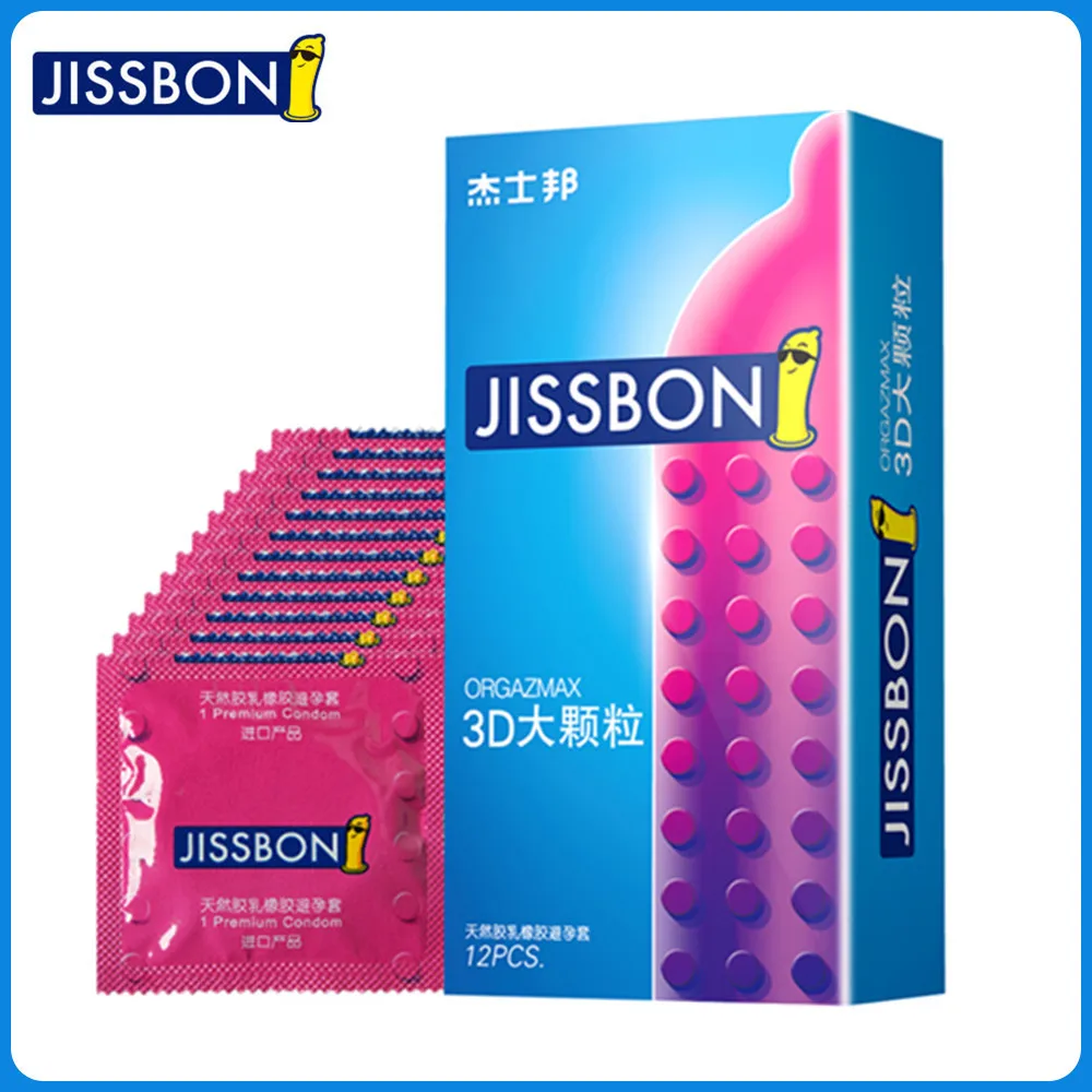 

Jissbon Ultra Thin Slip Condom 12Pcs Natural Latex Condones Penis Extender Cock Ring Pleasure Sex Tools Dick Condoms Plus Size