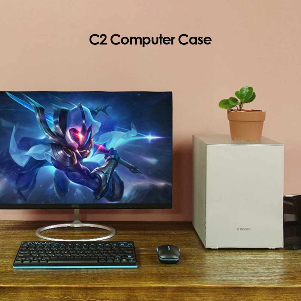 Jonsbo C2 Алюминиевый Чехол для компьютера настольный ПК Шасси Mini ITX microATX поддержка 24