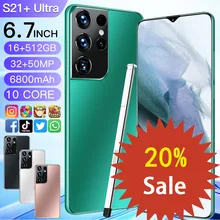 Smartphone S21 Ultra débloqué, téléphone portable, 512 go, 6800mAh, 5G, Version internationale