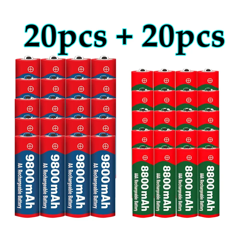 2021 New 1.5V AA 9800 mAh+1.5V AAA 8800 mAh Alkaline1.5V Rechargeable Battery For Clock Toys Camera battery | Электроника