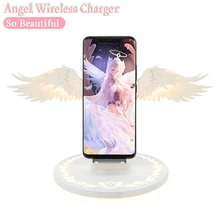 Беспроводное зарядное устройство Angel 10 Вт Qi Быстрая зарядка для телефона Android huawei samsung Xiaomi usb type-C быстрое зарядное устройство для iphone 7 8 X XR