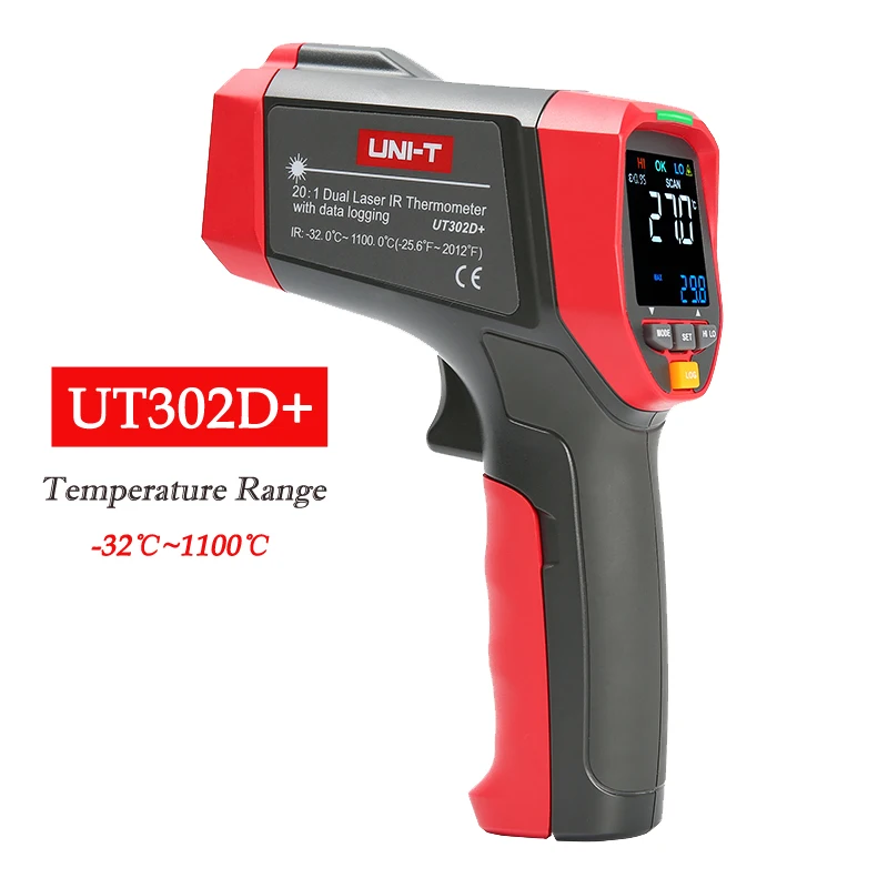 UNI-T UT302A+/302C+/302D+/303A+/303C+/303D+ Инфракрасные термометры; промышленный цветной экран электронный термометр - Цвет: UT302D(PLUS)