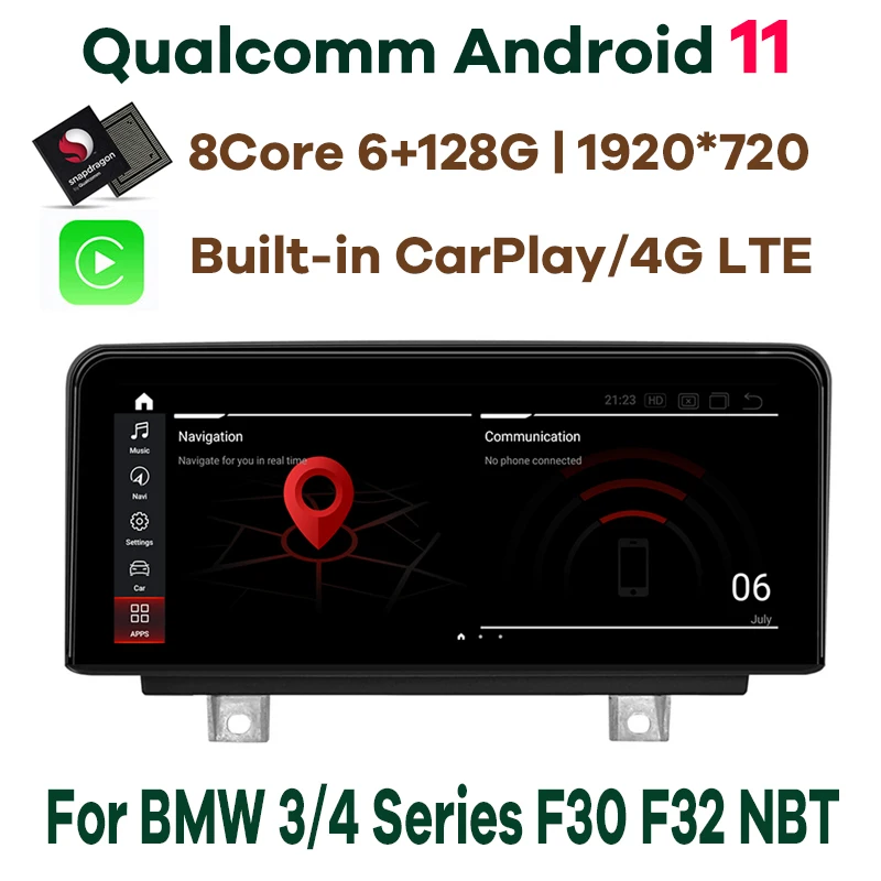 Android 11 Qualcomm 6+128G Car Multimedia Player GPS Navigation for BMW 3 4 Series F30 F31 F34 F32 F33 F36 2013-2017 NBT CarPlay |