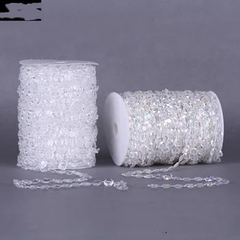

99 Feet/30Meters Clear Garland Diamond Strand Hanging Crystal Acrylic Bead Curtain Chains Party Tree Wedding Centerpiece Decor