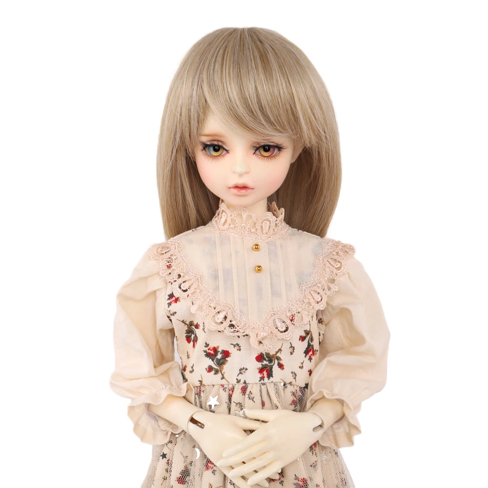 Парик из натуральных волос средней длины светлый для куклы 1/3 BJD/Ye Luoli/Pullip с