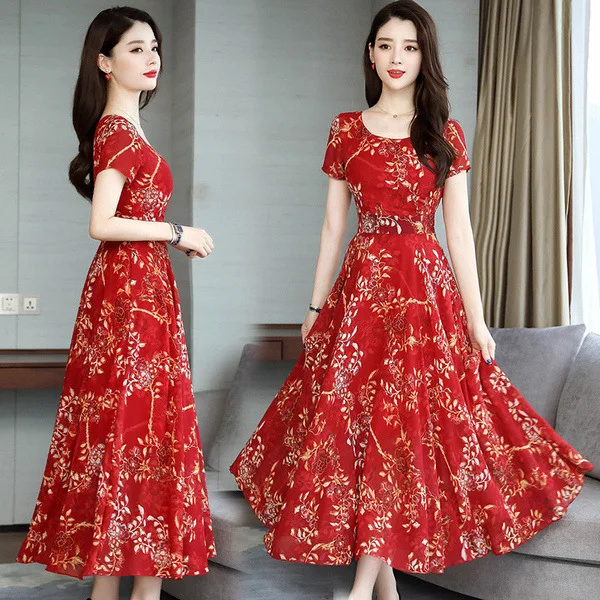 

Summer 2020 New Style Slimming Elegant Kuotaitai Dress Feminine of Western Style Nobility Dress