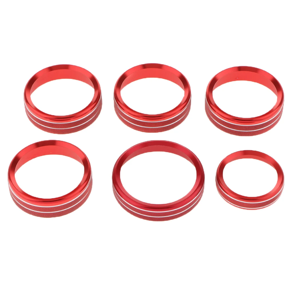 Headlight Switch Knob Cover Ring Trim for Ford F150 XLT 2016 2017 &  2015 2016 (Red)
