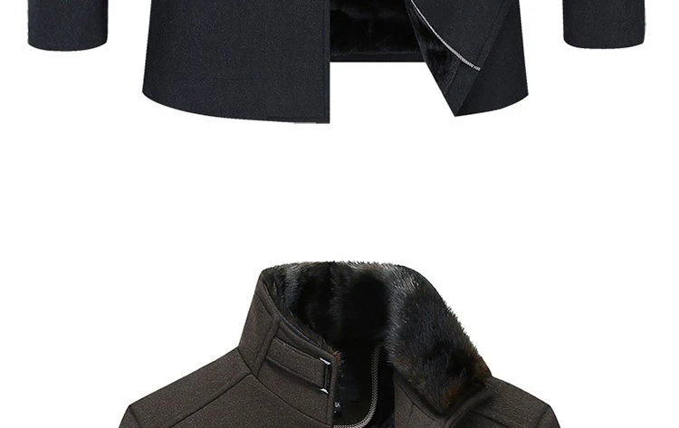 Новинка, высокое качество, съемный воротник из натурального меха, Manteau Laine