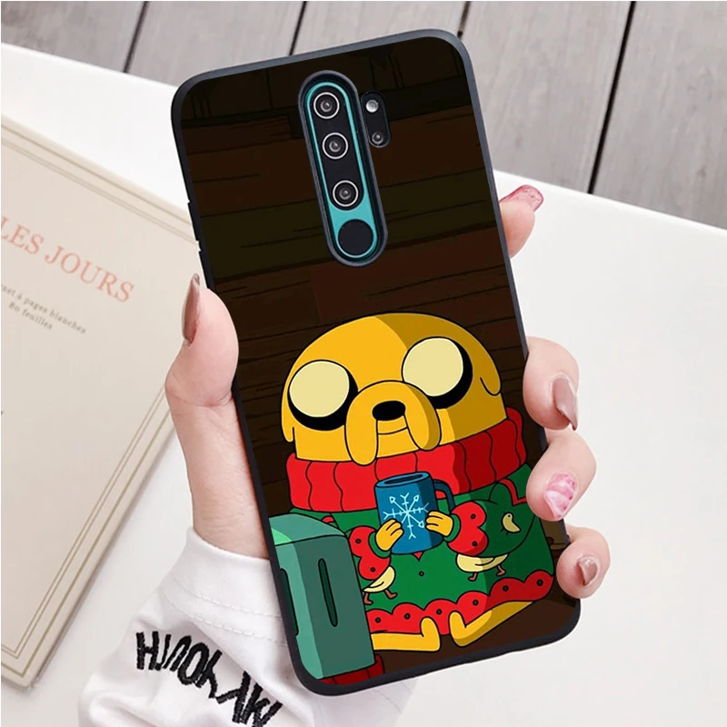 xiaomi leather case handle adventure time black Silicone Phone Case For Redmi note 9 8 7 Pro S 8T 7A Cover xiaomi leather case charging