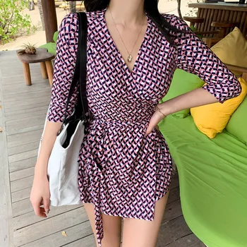 

Swimsuit Fused Push Up Beachwear Swimwear With Bikini Girls 2020 New Swimsuits Skirt Female Block Sexy Hot Swimming Print