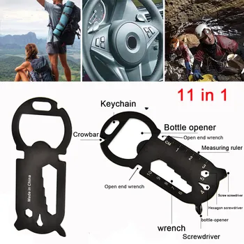 

11 In 1 Multi-function Edc Tool Card Creative Bottle Opener Keychain Portable Multi-purpose Gadget Tools Запчасти На Перфоратор