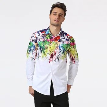 

Zogaa New Man's Casual Shirts Man's Multi Colors and Pictures Print Shirts Male Fashion Streetwear Shirts Men's Cotton One Color