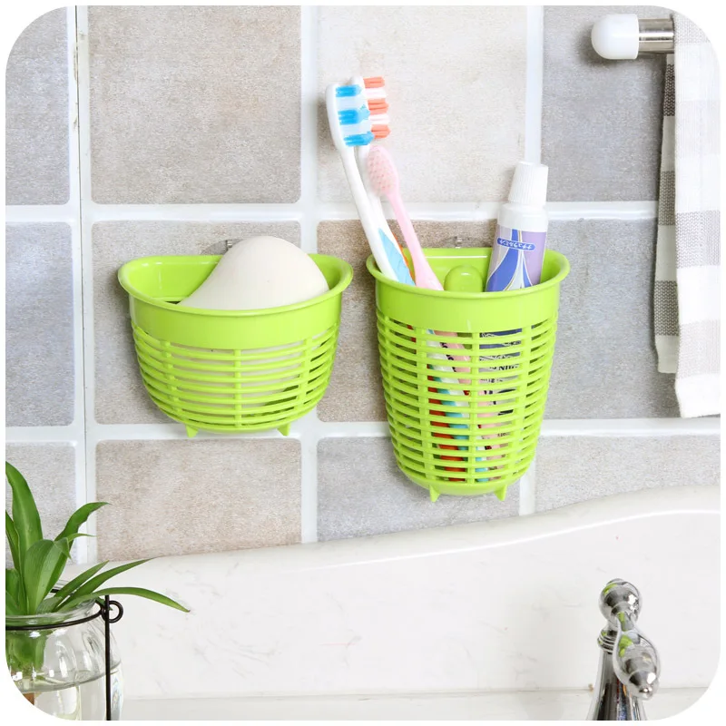 Kitchen Hanging Drain Storage Baskets Bath Gadget Tools Sink Holder Bathroom Toiletries Sucker Basket | Дом и сад
