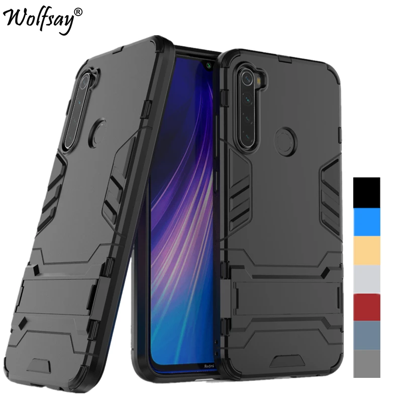 For Xiaomi Redmi Note 8 2021 Case Hybrid Stand Silicone Armor Case For Xiaomi Redmi Note 8 2021 Cover For Redmi Note 8 2021 Case