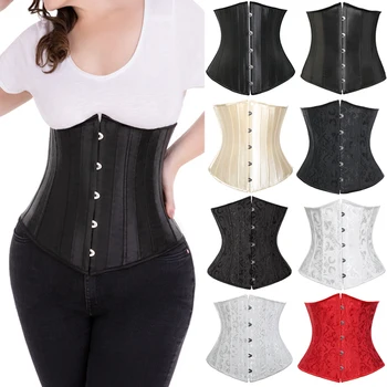 

Sexy corset under bust Cincher Corselet waist Trainer Gothic Bustier women satin Vintage top plus size S-6XL boned body Shaper