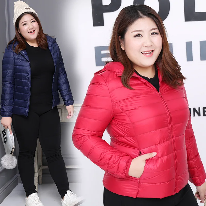 

Ultra-light Plus Size 6XL Duck Down Jacket Women 2019 Autumn Winter Hooded Puffer Short Jacekt Warm Parka Outwear