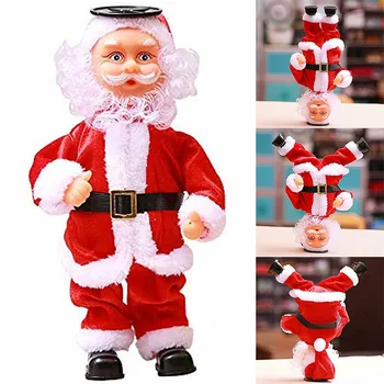 

Christmas Santa Claus Dancing Inverted Electronic Toy Doll Xmas Decor Ornament FJ88
