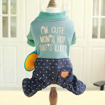 

Cute Dog Clothes Letter Print Jacket Autumn And Winter Warm Jumpsuit Thickening Plus Cashmere Pet Clothes