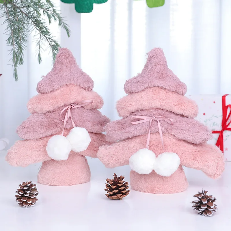Christmas tree 29X26CM creative pink wooden flannelette lovely children Christmas gifts 2020 New Year Christmas decorations
