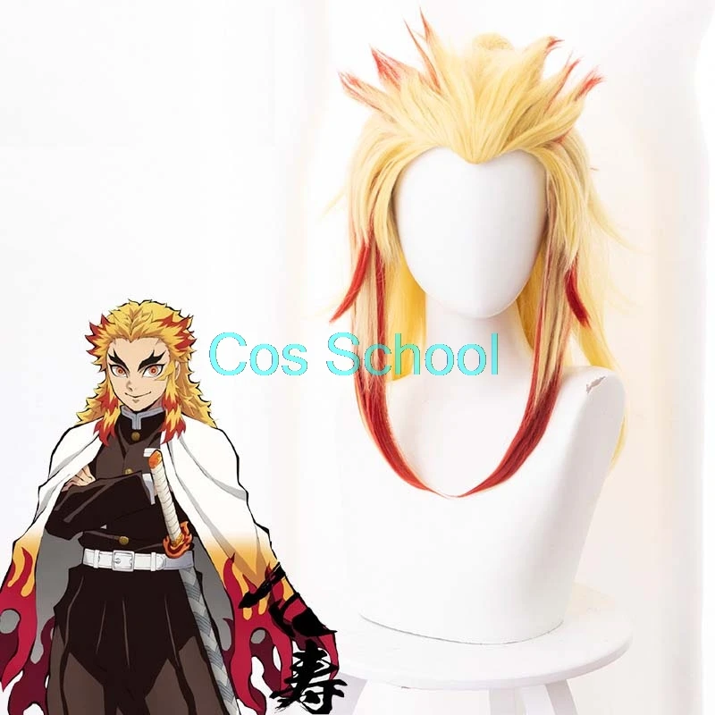 Парики Cos School Tsuyuri Kanawo Rengoku Kyoujurou Kanroji Mitsuri Iguro Obanai парики от демонов Kimetsu no Yaiba