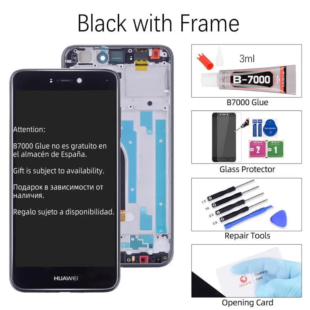 ЖК-дисплей для huawei P9 lite, сенсорный экран с рамкой, Замена для huawei P9 Lite, ЖК-дисплей LA1 LX1 LX2 LX3 - Цвет: with Frame Black