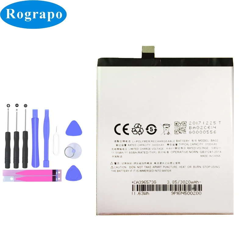 Оригинальный 3100mAh BA02 запасной аккумулятор для Meizu E3 Meilan M3E смартфон мобильного