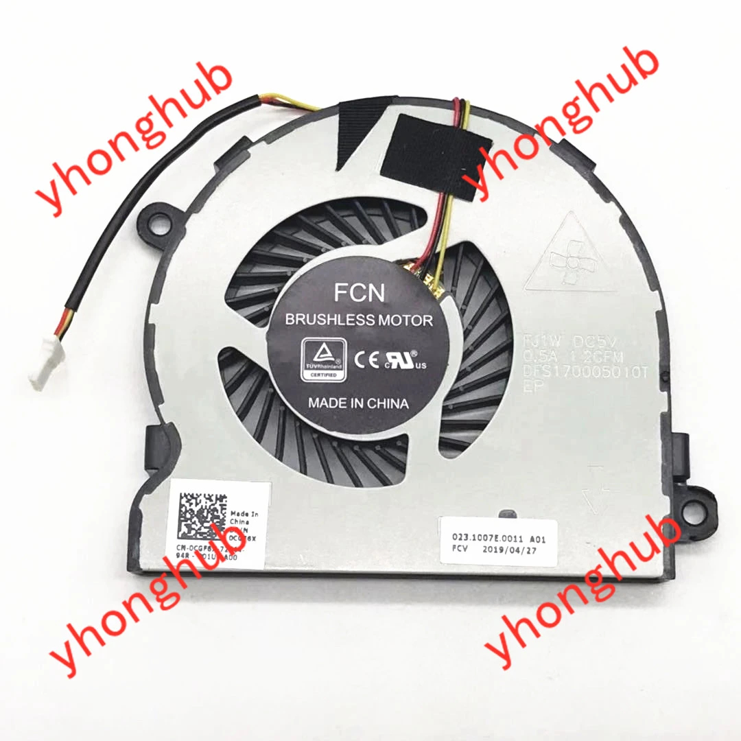 Ventilador Para CPU De Portátil Foxconn 48FH8FAJT10 - DC 5V 0.50A, 3 Cables - Repuesto Para Servidor/enfriador