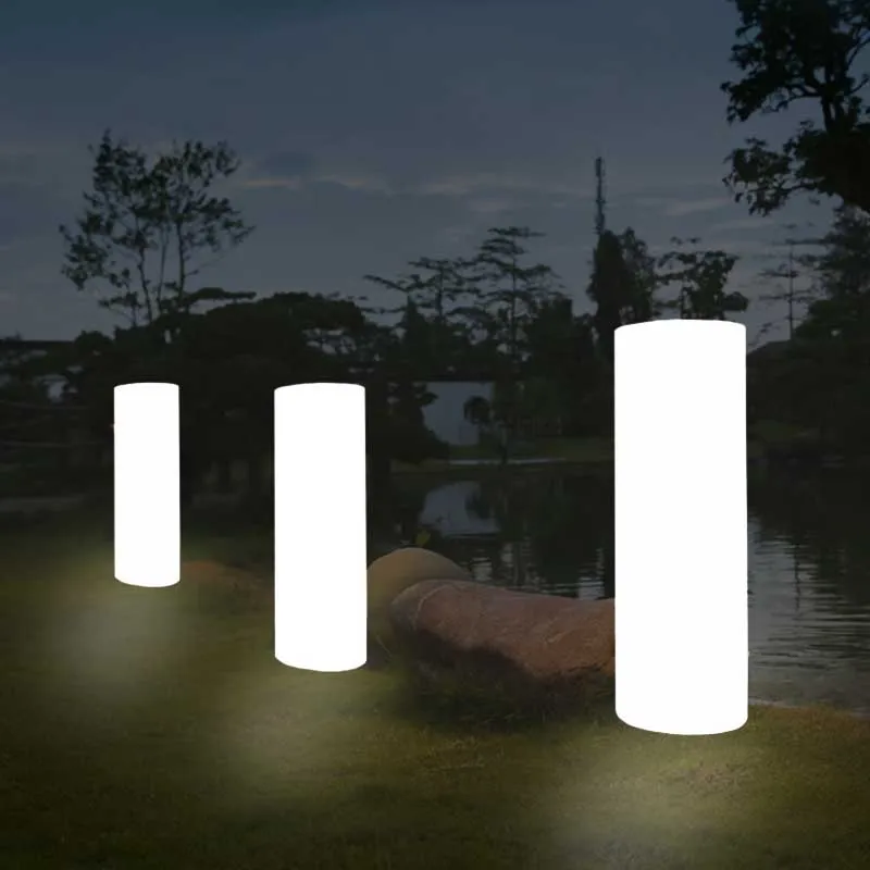 RGB светодиодная круглая колонка многоцветная меняющаяся лампа на батарейках с