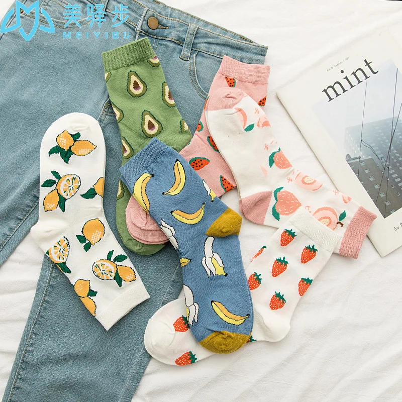 

Women's Cotton Fruit Socks 12 PAIRS PER SET Spring and Summer Socks Japanese Series