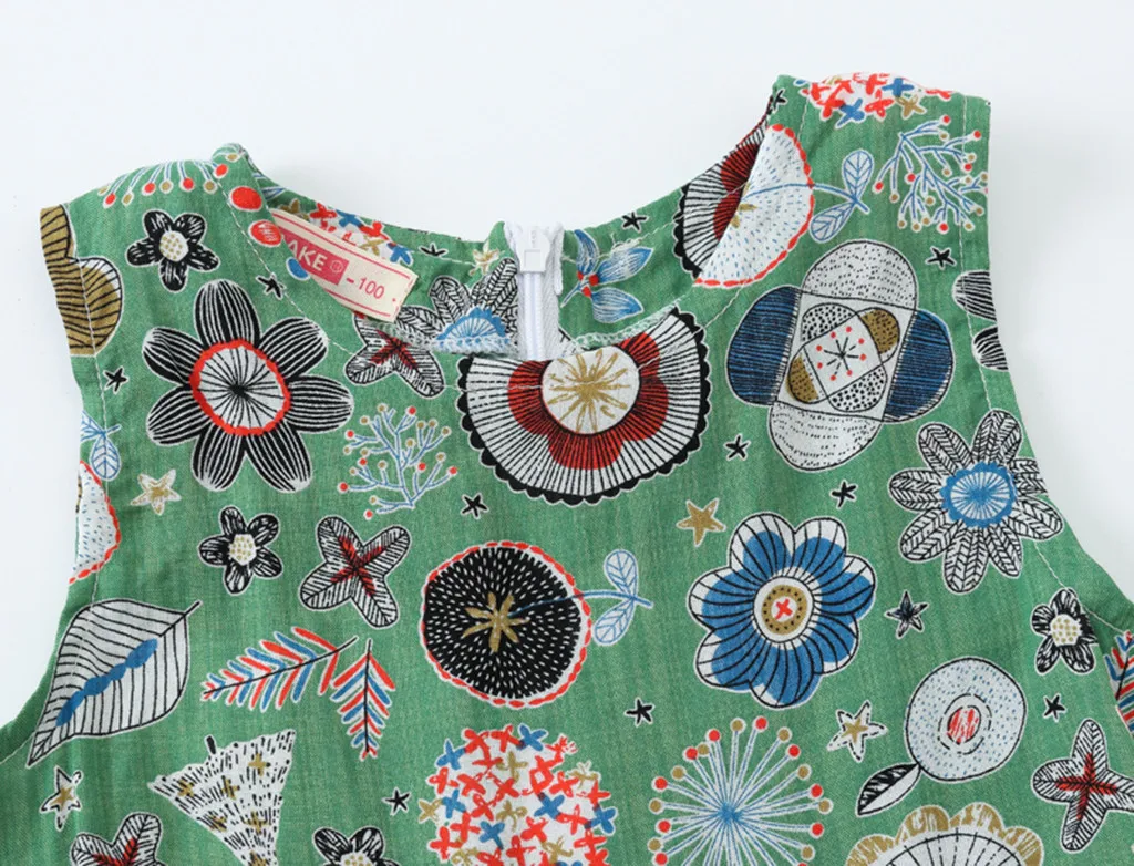 Toddler Baby Kids girls dress Floral Flowers Ruched Strap Summer Princess Dress 2-7 Years old children clothes summer #B