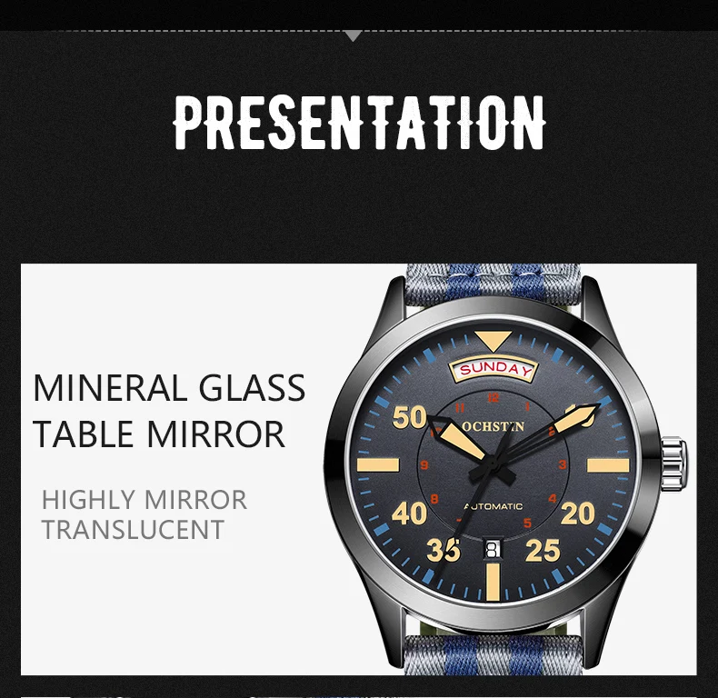 MyGiftHome Men's Mechanical Watch Luminous Hands (OCHSTIN)