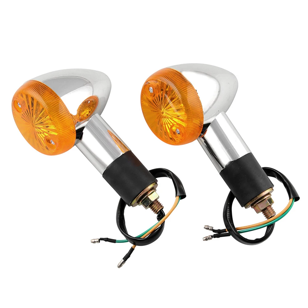 

1 Pair Bullet Motorcycle Turn Signal Light Indicators Blinkers Amber Yellow B88