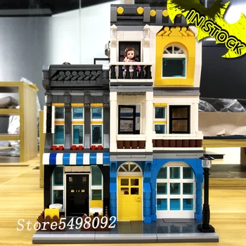 

In stock QL0934 Creator Street View Series Summer Coffee Shop Building Blocks 1278pcs Bricks Toys Sets Compatible Creator