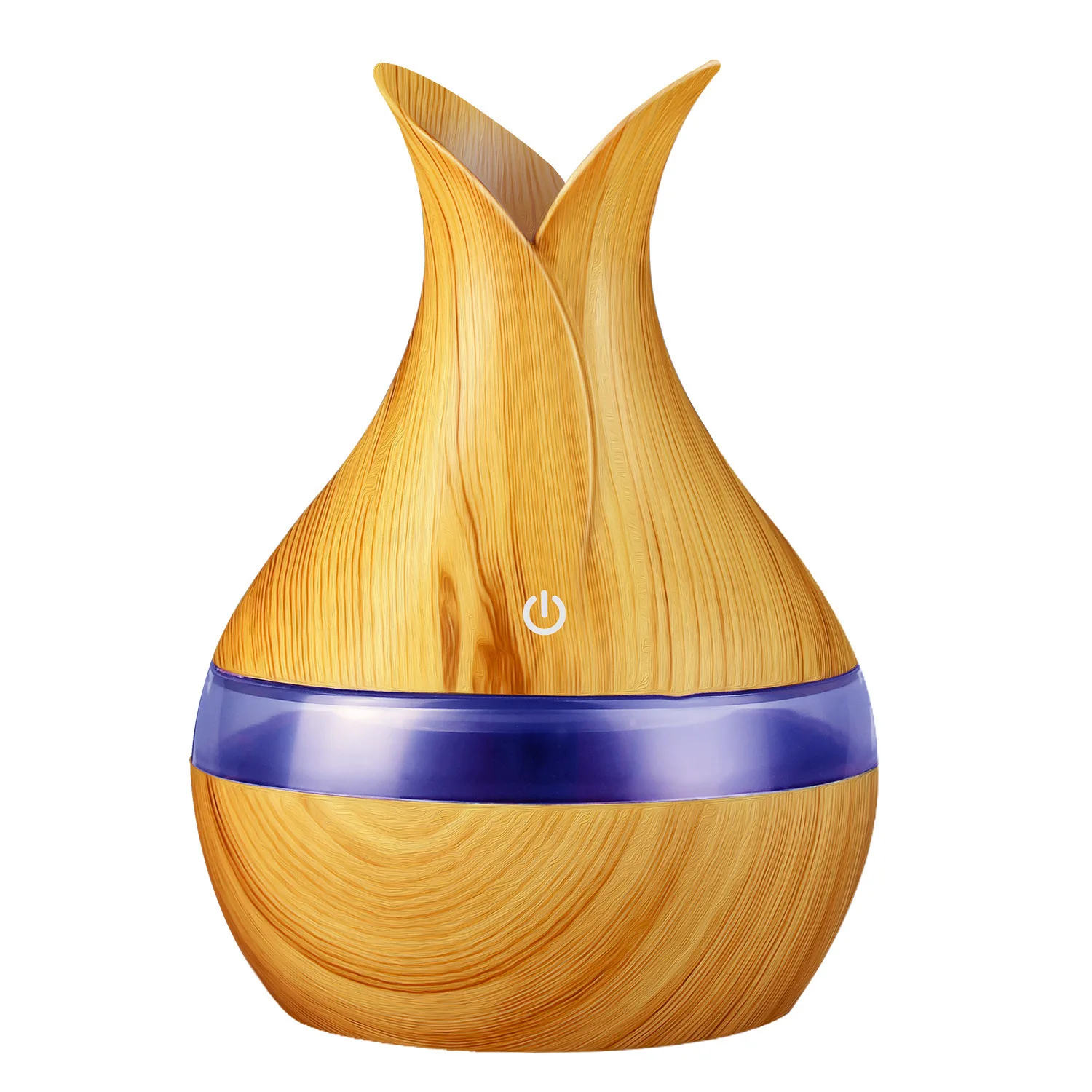 

New Style Vase Wood Grain Humidifier Household 300 Ml Wood Grain Aroma Diffuser Bedroom Desktop Humidifier USB Colorful Light