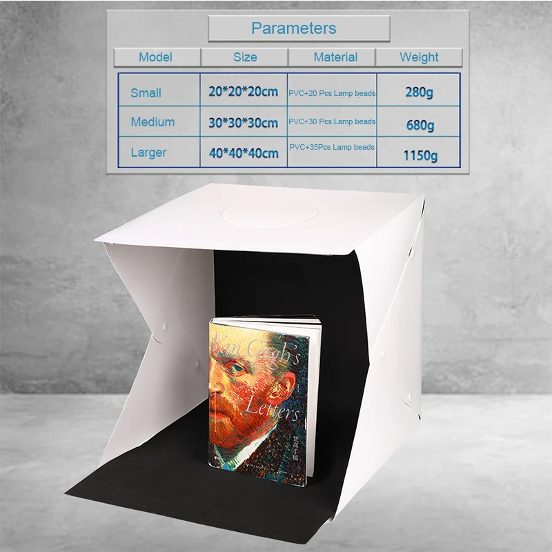 

Photo Studio LED small studio 20cm x 20cm x20cm Small mini folding studio digital photo soft box portable table studio box