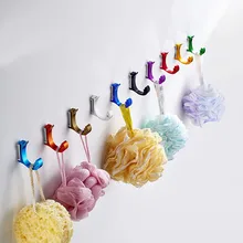 

5pcs Colorful Hooks Clothes Keys Wall Mounted Hooks Coat Towel Hanger Rack Aluminum Dolphin Style For Kitchen Bedroom Bathroom