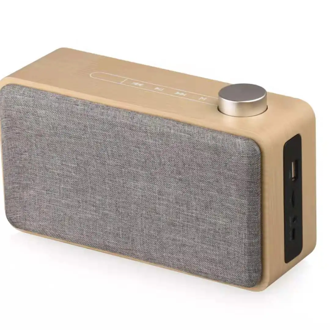 Yellow wood grain Woodenбеспроводной Bluetooth динамик шокирующий сабвуфер под дерево наружный домашний динамик Сенсорная Кнопка Bluetooth/TF карта/U диск/AUX/FM - Цвет: Yellow wood grain