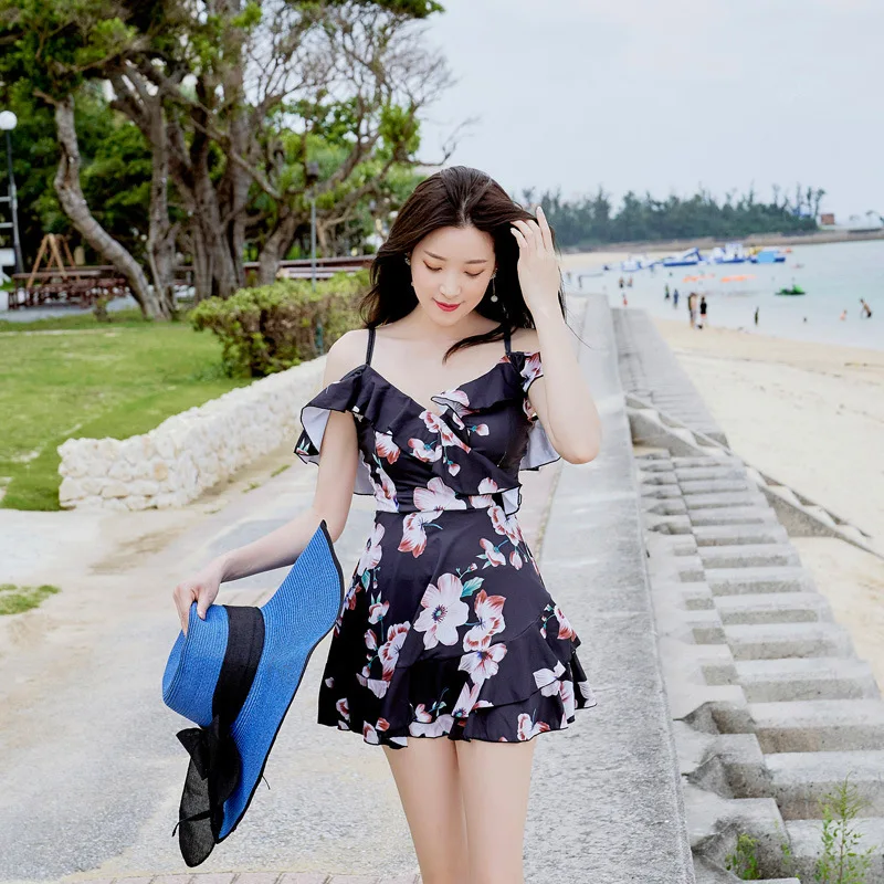 Swimsuit Ladies Women's Swimsuits Women Swimwear Female Sexy Bikini New Skirt Underwire Tower Geometric Polyester