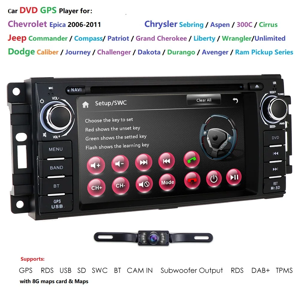 2 Din Автомобильный dvd-плеер радио для Chrysler 300 c jeep Compass/Dodge/ram/Grand Cherokee Wrangler 2006-2015 gps Navi аудио головное устройство