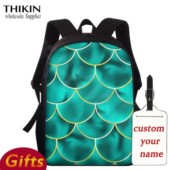 

THIKIN 3D Fish Scale Printing Backpack Girls Boys School Bags Laptop Bag Travel Students Schoolbag Children Backbag Sac A Dos