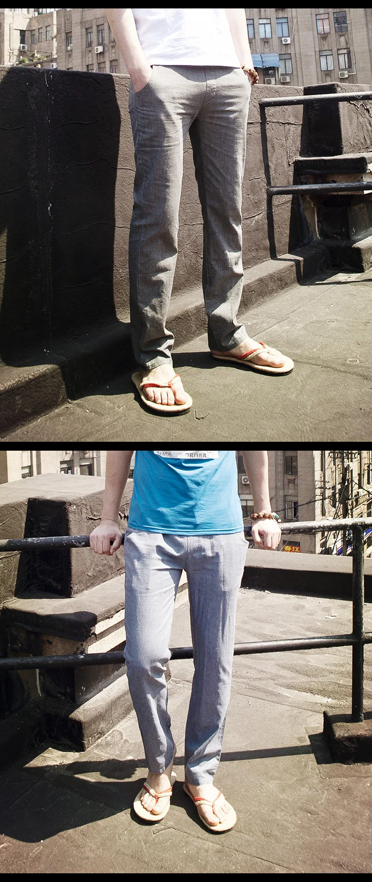 Summer Wear Hot Selling Fly Silk Men's Casual Linen Trousers Men's Korean-style Fashion Large Size Loose Thin Summer Flax Pants