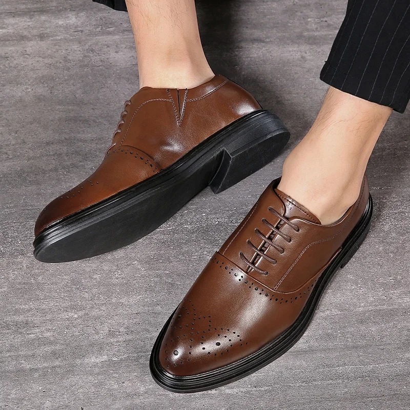 Осенняя мужская обувь кожаные мужские модельные туфли роскошные мужские деловые Повседневные Классические мужские туфли