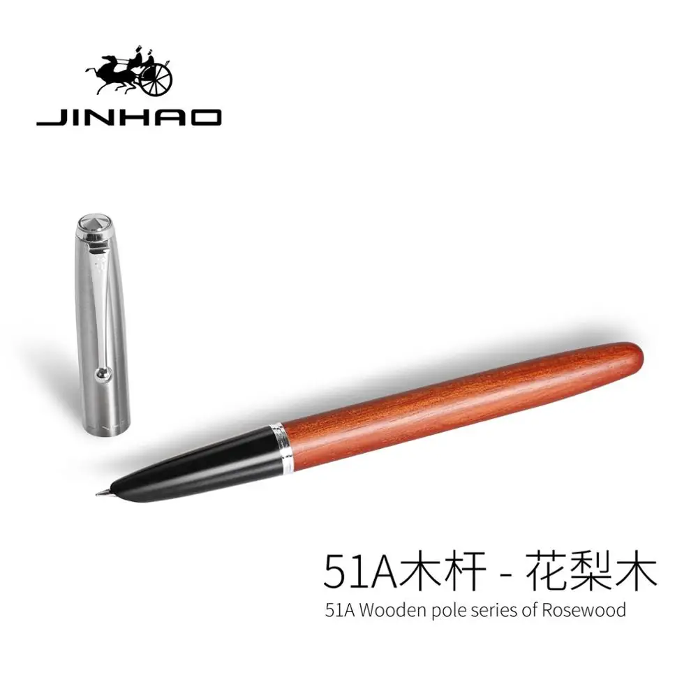 Remastered Classic Wood Fountain Pen 0.38mm Extra Fine Nib Calligraphy Pens Jinhao 51A Stationery Office School Supplies A6994 3