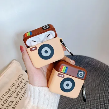 

Soft silicone cute cartoon camera case for airpods pro wireless bluetooth headphone protective cover for airpods pro Anti fall