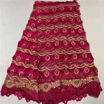 

African Lace Fabric 3D Flower High Quality 2019 French Tulle Lace Fabric Appliqued Nigerian Net Lace For Wedding Dress 1543B