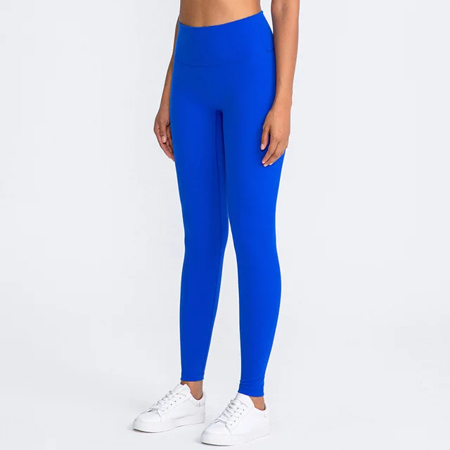 Lulu Quality Leggings Sport Women Fintess Tight High Waist Yoga Pant Butter Soft Gym Clothe 100%squat Proof Compression Athletic Electric optic blue